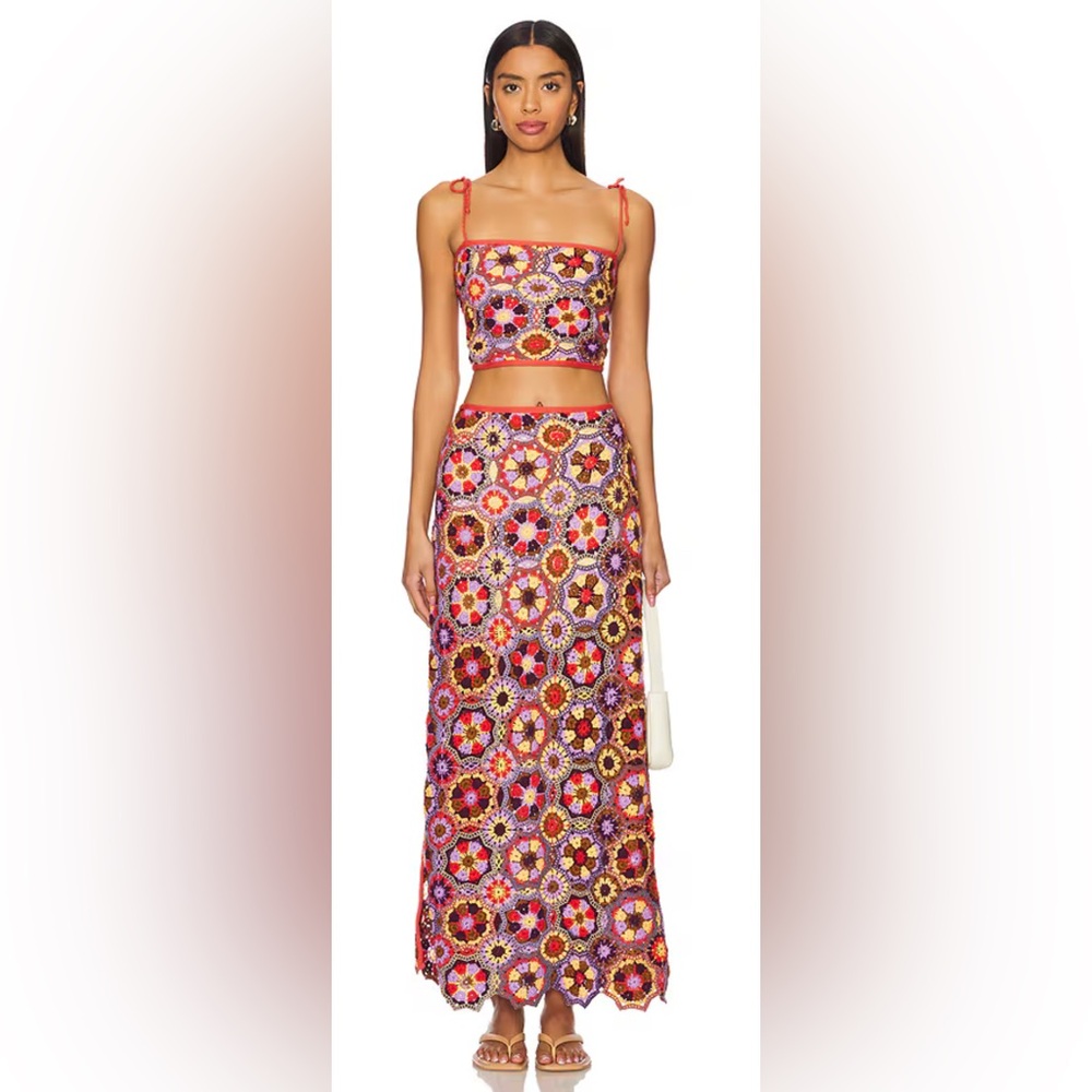 Aqua Benedita Revolve colab Vicky Crop Top and Tove maxi skirt set